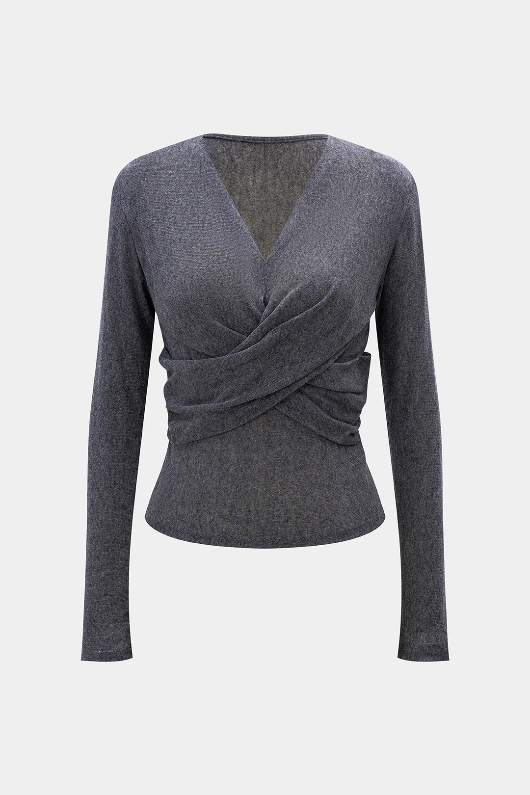 Crossed Ruched Long-Sleeve Top - Flockneti