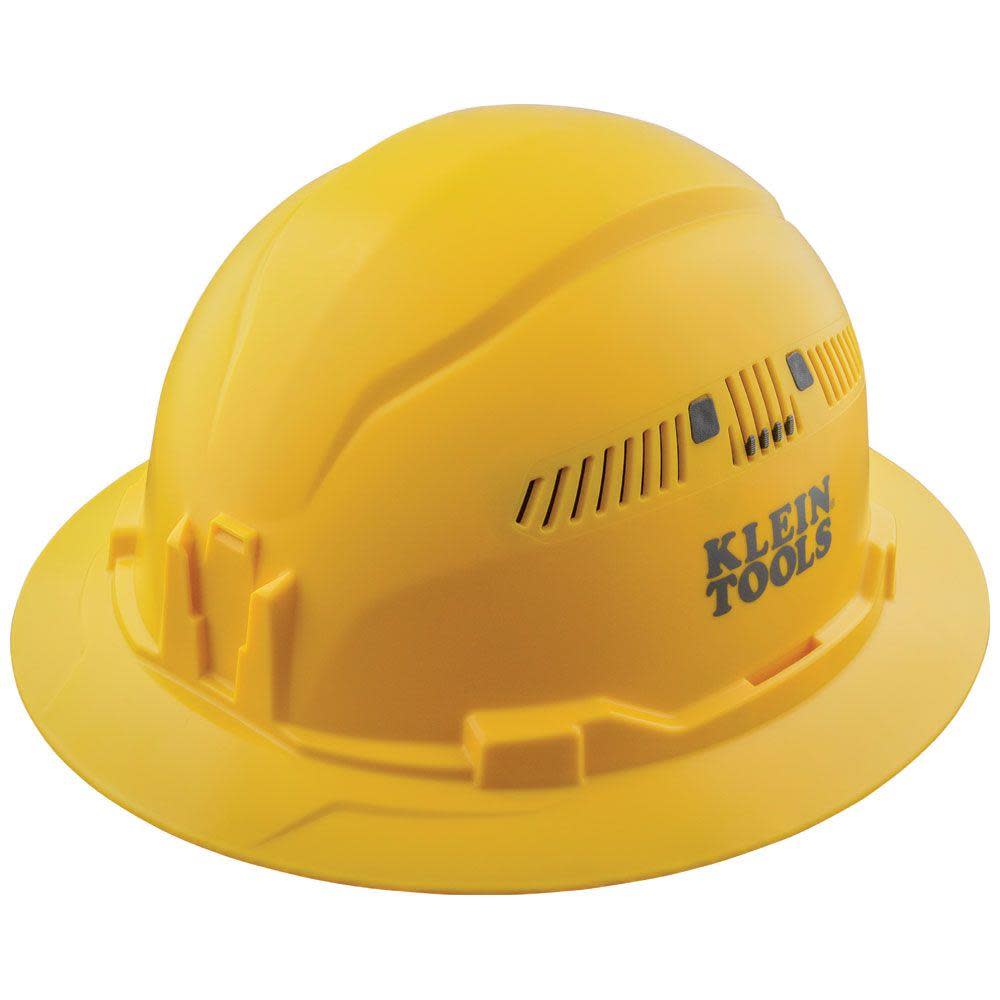 Klein Tools Hard Hat Vented Full Brim Yellow - Flockneti