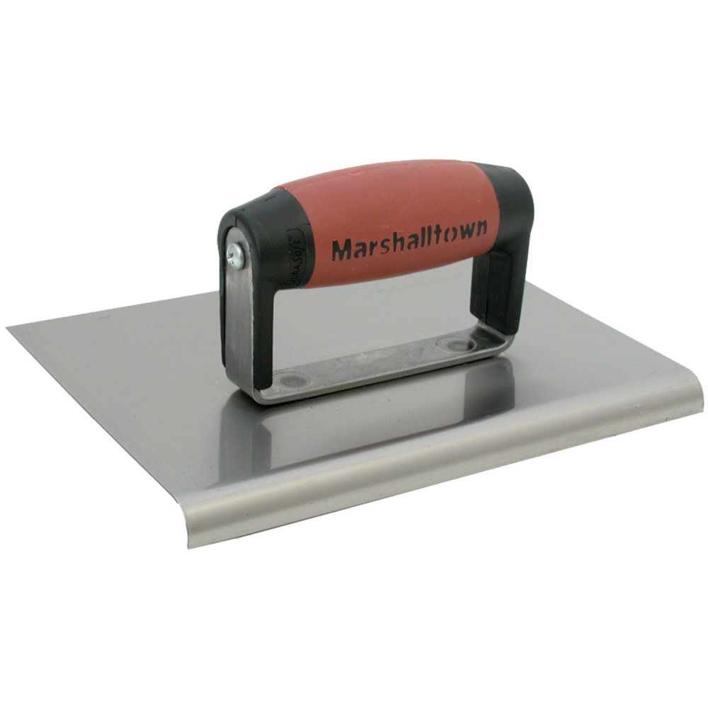 Marshalltown Stainless Steel Straight Edge Hand Edger – 6X6″ – 3/8″ Radius – 1/2″ Lip - Flockneti