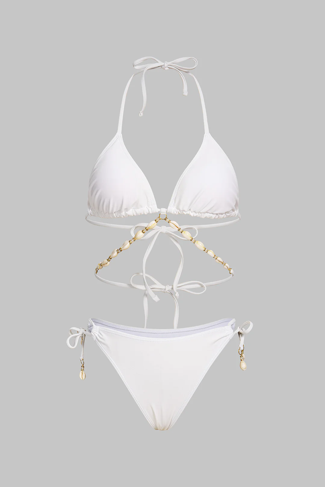 Halter Chain Tie-Up Bikini Set - Flockneti
