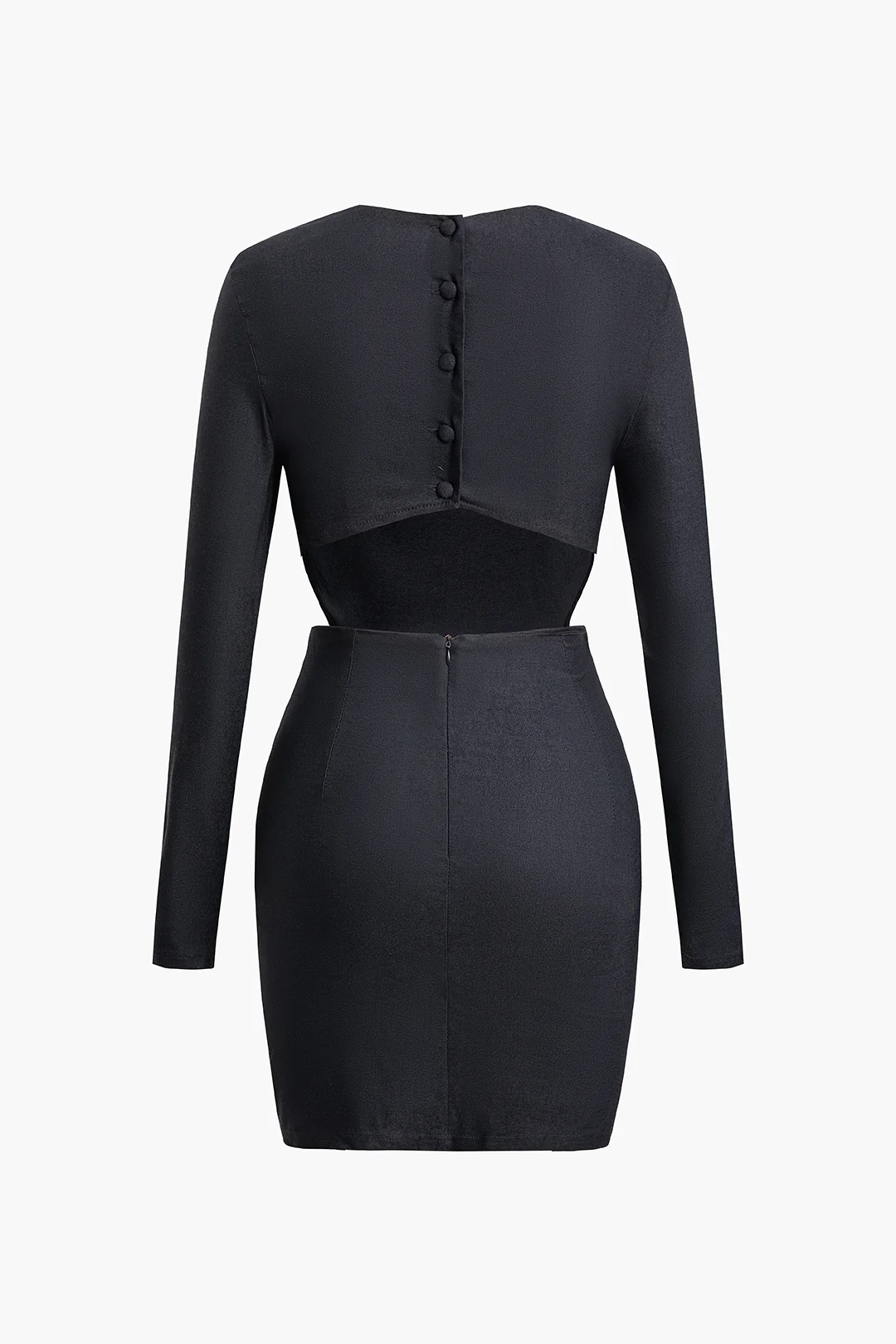 Backless Button Slit Sleeveless Mini Dress - Flockneti