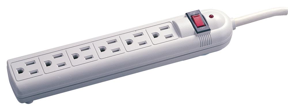 Voltec 6 Outlet Plastic Power Strip with Surge Protection - Flockneti