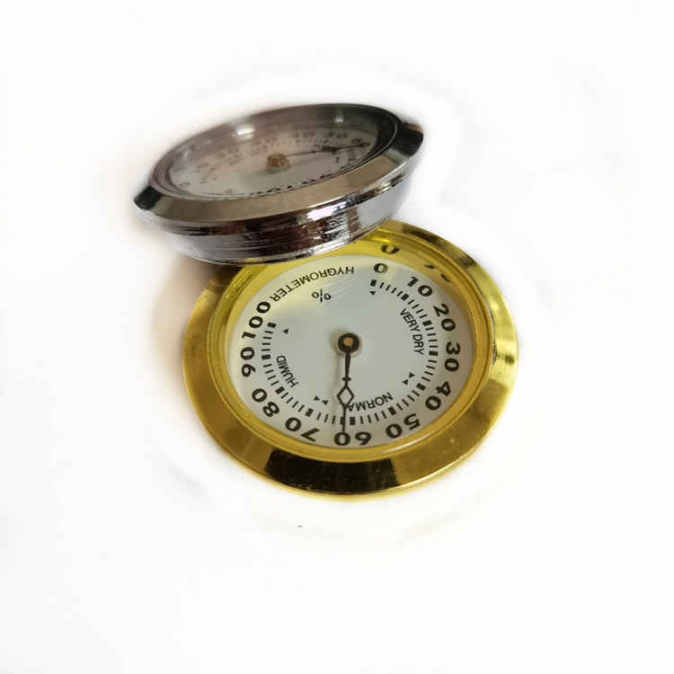 Circular hygrometer, gold silver hygrometer, embedded tea box, red wine box, cigar pointer hygrometer - Flockneti