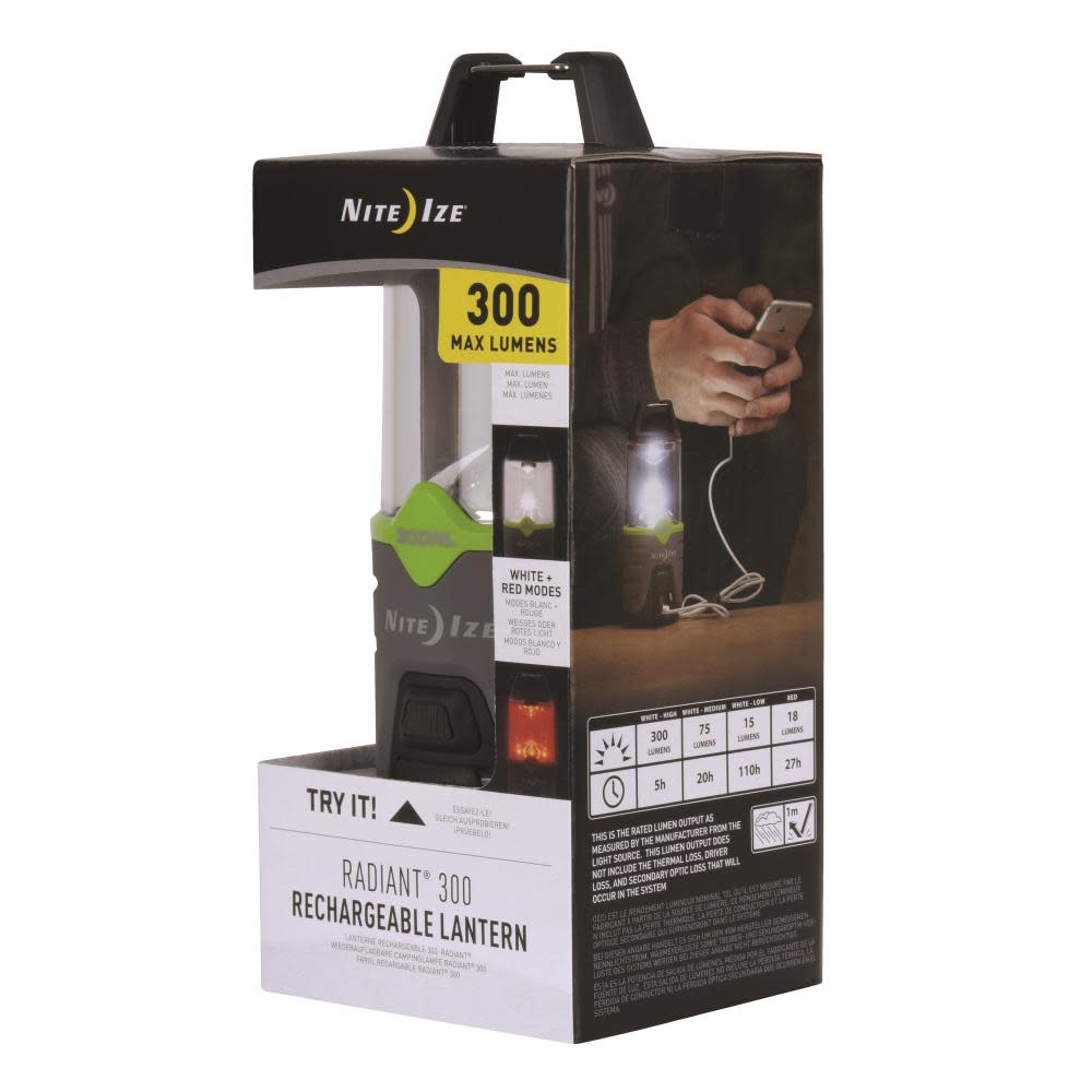 Nite Ize Radiant 300 Rechargeable Lantern – R300RL-17-R8 - Flockneti