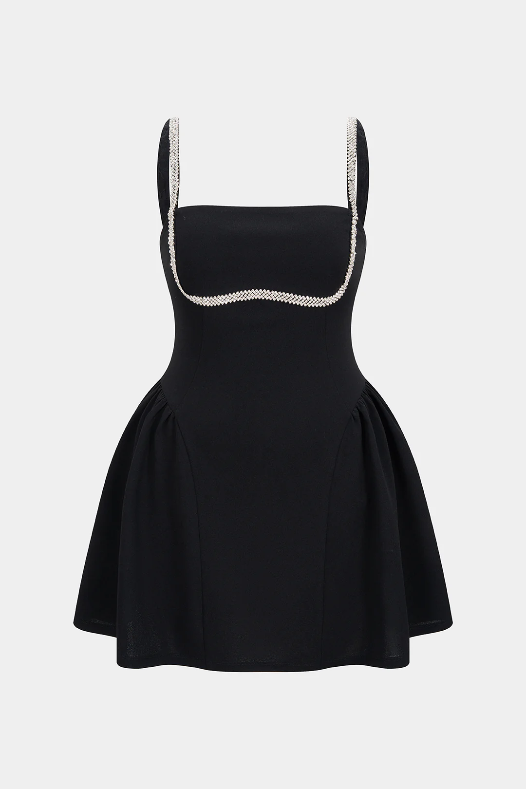 Plus Size Chain Square Neck Sleeveless Mini Dress - Flockneti