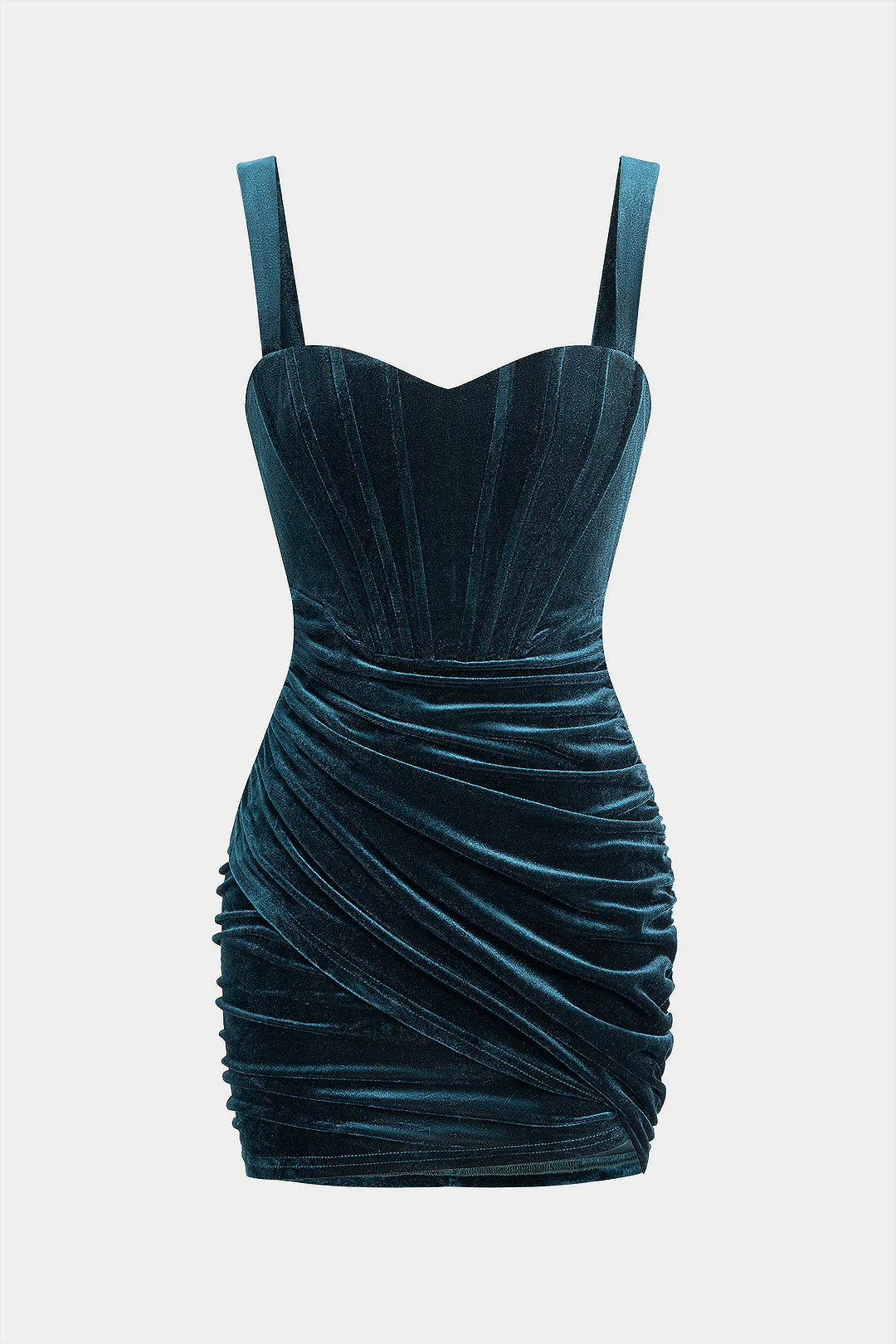 Velvet Ruched Corset Backless Slip Sleeveless Mini Dress - Flockneti