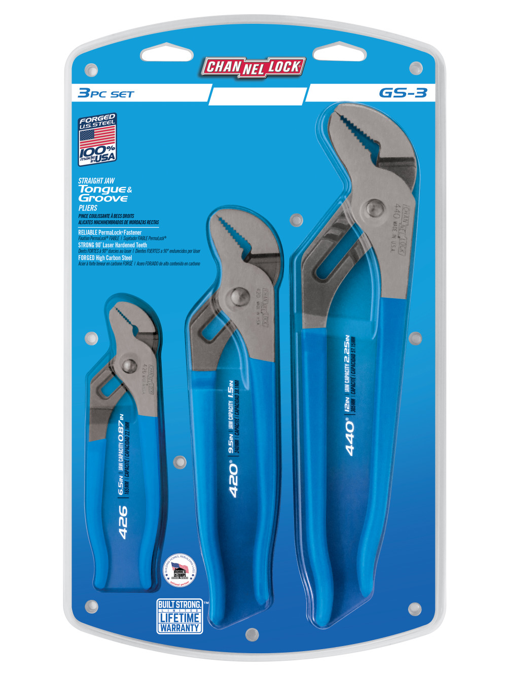 Channellock Tongue & Groove Plier Set 3pc - Flockneti