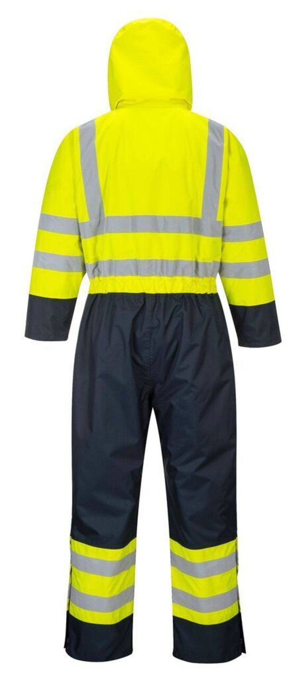 Portwest Yellow and Black Contrast Coverall Lined – Large - Flockneti