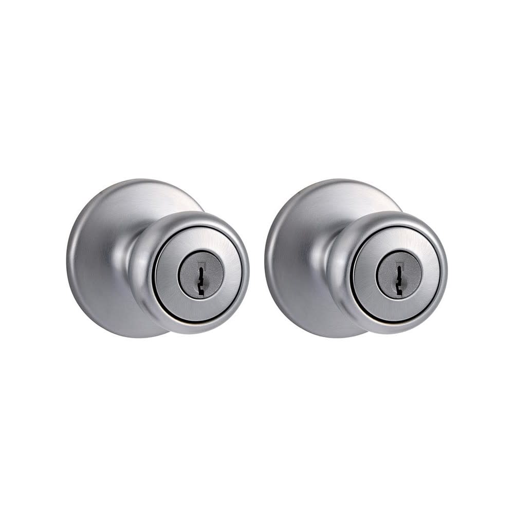 Kwikset Tylo Door Knob Satin Chrome Projectpk Two Keyed Entry - Flockneti