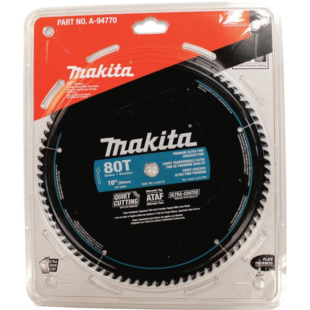 Makita 10 In. x 5/8 In. 80T Ultra-Coated Miter Saw Blade - Flockneti
