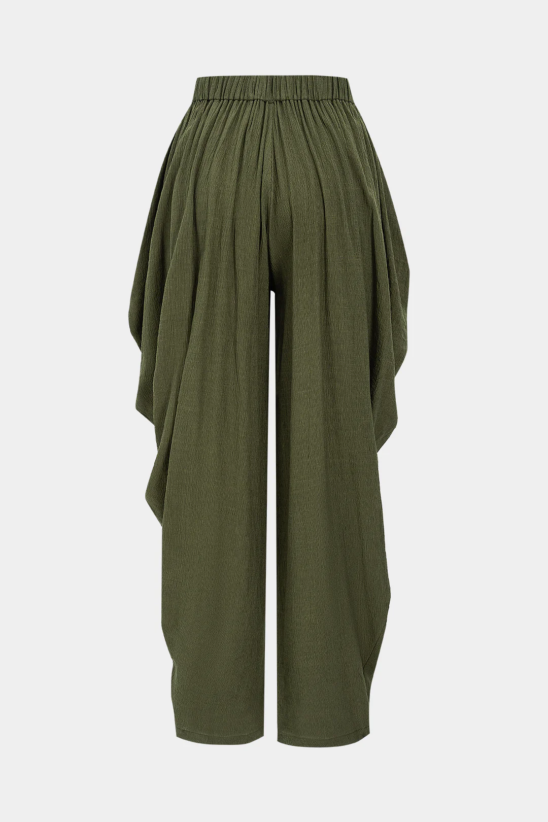 Knit Solid Ruched Trousers - Flockneti