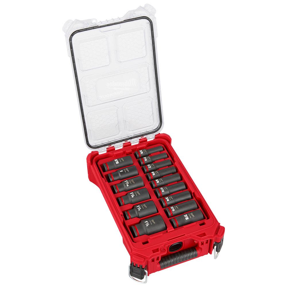 Milwaukee SHOCKWAVE Impact Duty Socket 1/2 Dr 15pc SAE PACKOUT Set - Flockneti