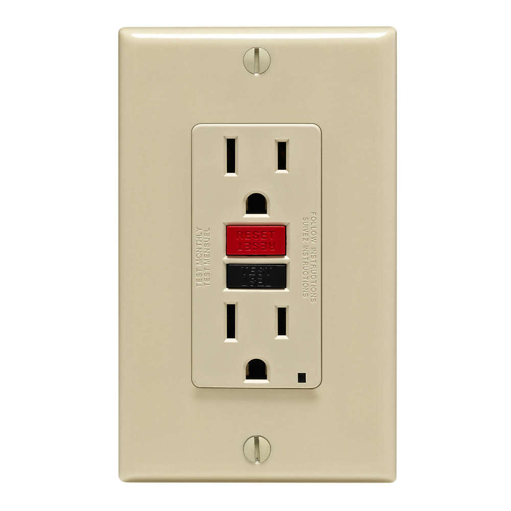 Leviton SmartlockPro GFCI Outlet 15A 125V Ivory NEMA 5-15R - Flockneti