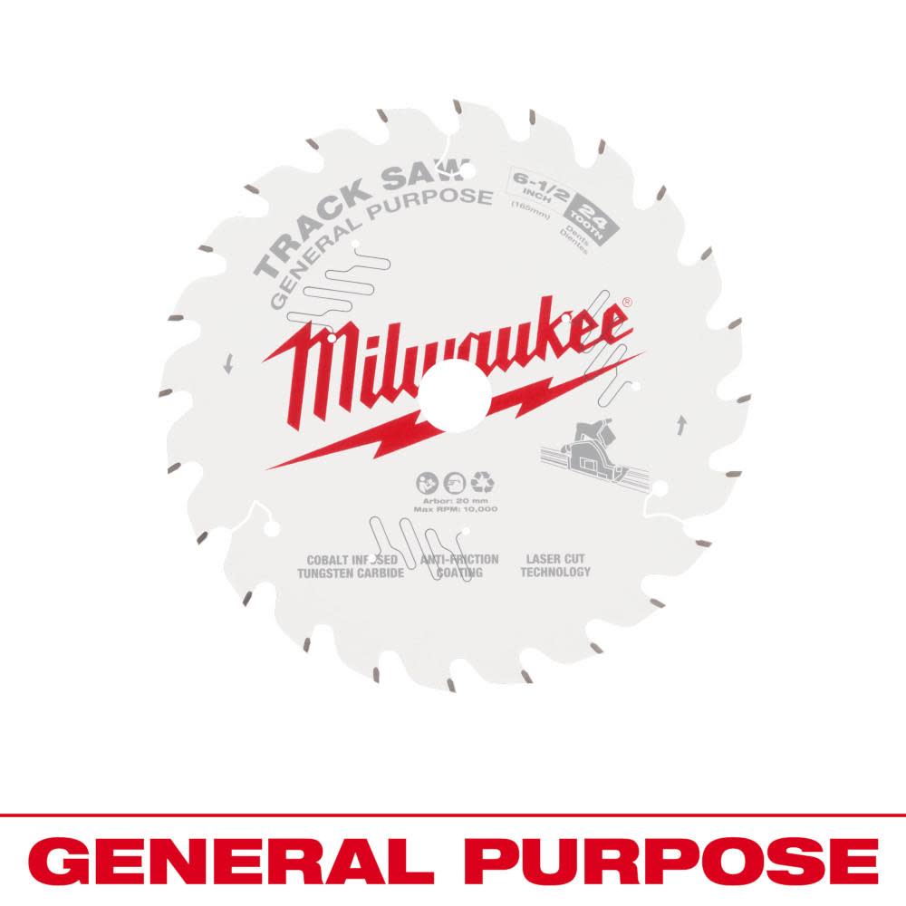 Milwaukee 6 1/2″ 24T General Purpose Track Saw Blade - Flockneti