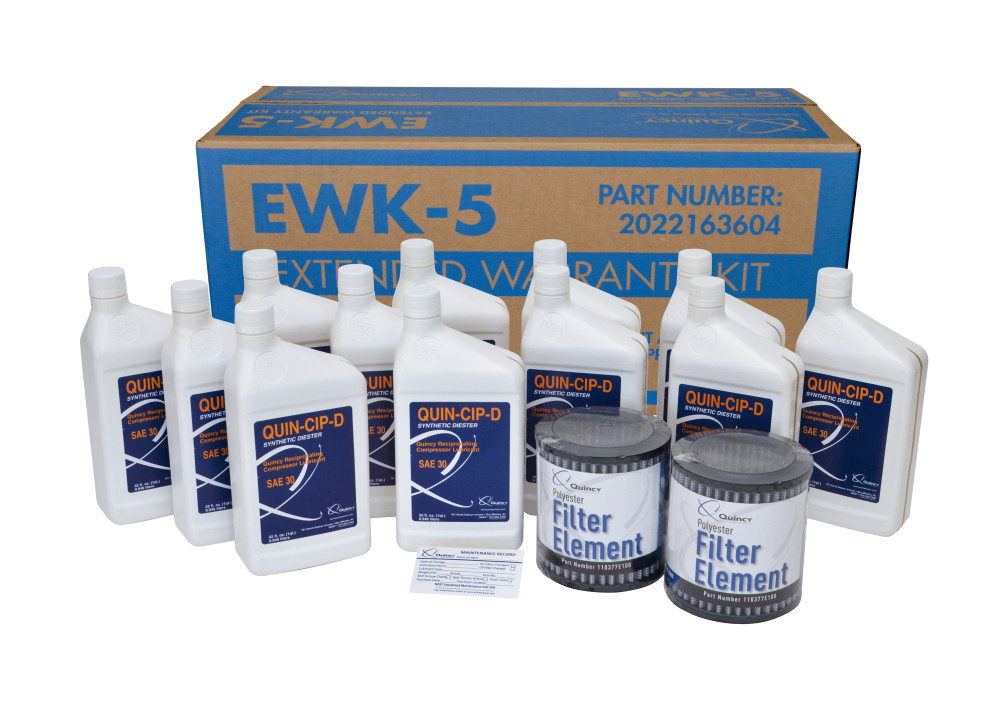 Quincy Extended Warranty & Maintenance Kit for QT 15 HP Splash Lubricated Reciprocating Compressors - Flockneti