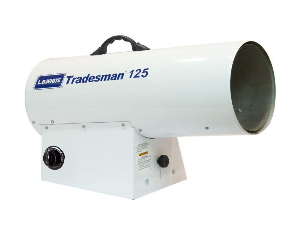 LB White Tradesman Forced Air Open Flame LP 125K BTU heater - Flockneti