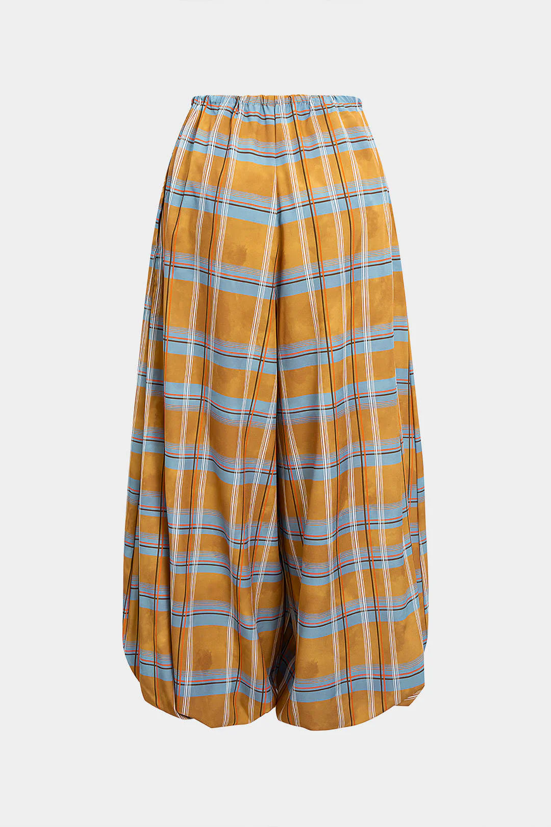 Plaid Print Drawstring Bloomers Pants - Flockneti