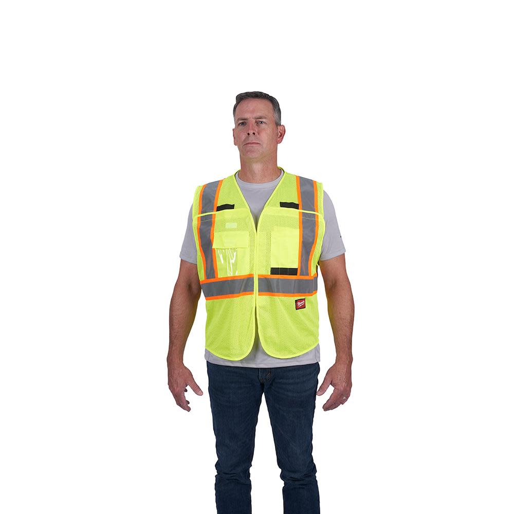 Milwaukee Class 2 Breakaway High Visibility Mesh Safety Vest - Flockneti
