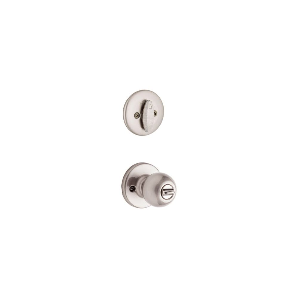 Kwikset Satin Nickel Polo Door Knob & Single Cylinder Deadbolt Set - Flockneti