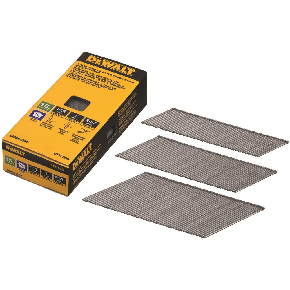 DEWALT 15 Gauge DA Nails Project Pack - Flockneti