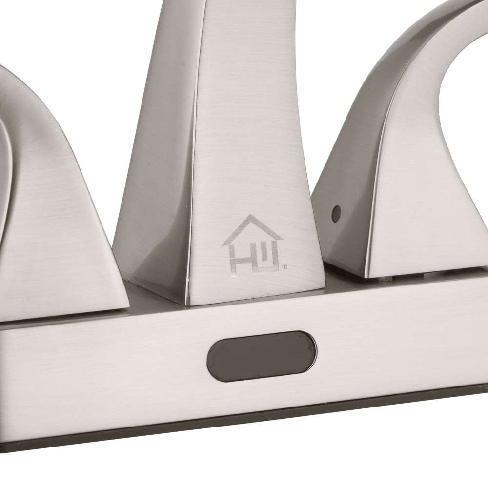 Homewerks Bathroom Sink Faucet Nickel 2 Handle Mid Arc - Flockneti