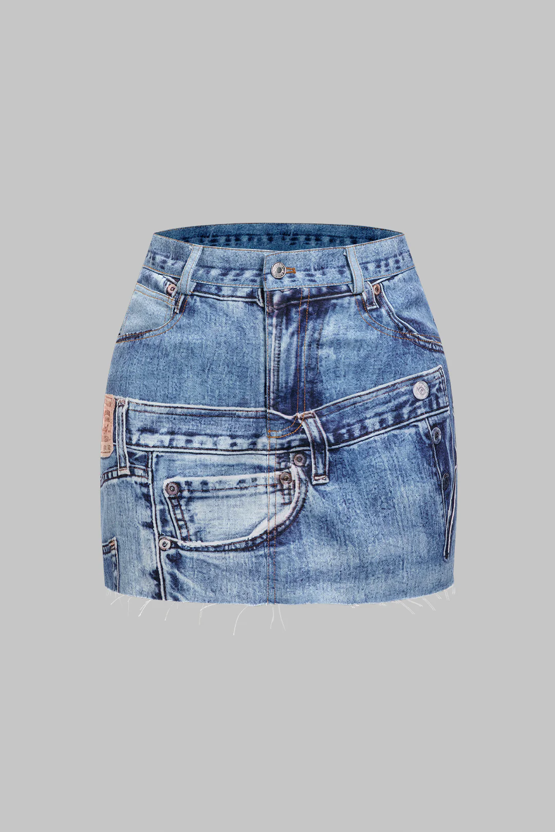 Abstract Print Washed Skirt - Flockneti