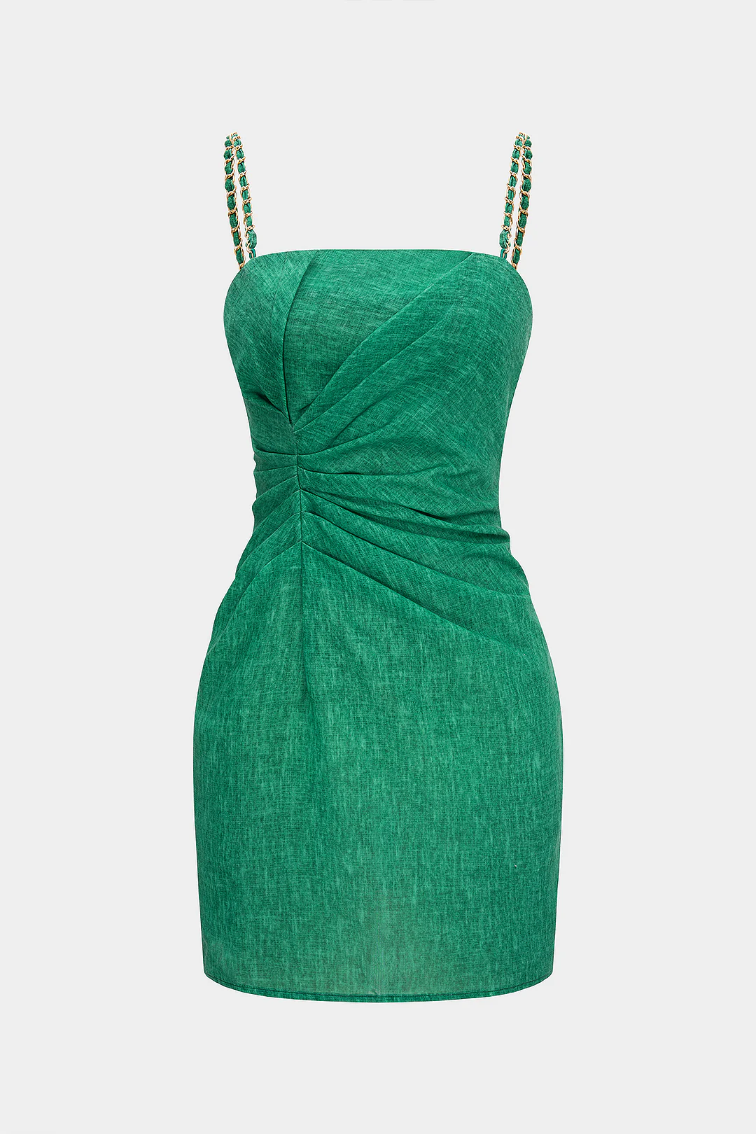 Metallic Chain Asymmetrical Sleeveless Mini Dress - Flockneti