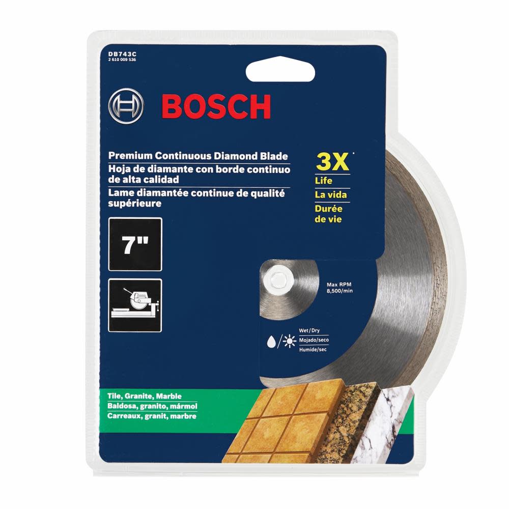 Bosch 7″ Premium Continuous Rim Diamond Blade for Clean Cuts - Flockneti