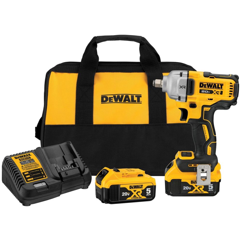 DEWALT 20V MAX XR 1/2″ Mid Range Impact Wrench Kit with Hog Ring Anvil - Flockneti