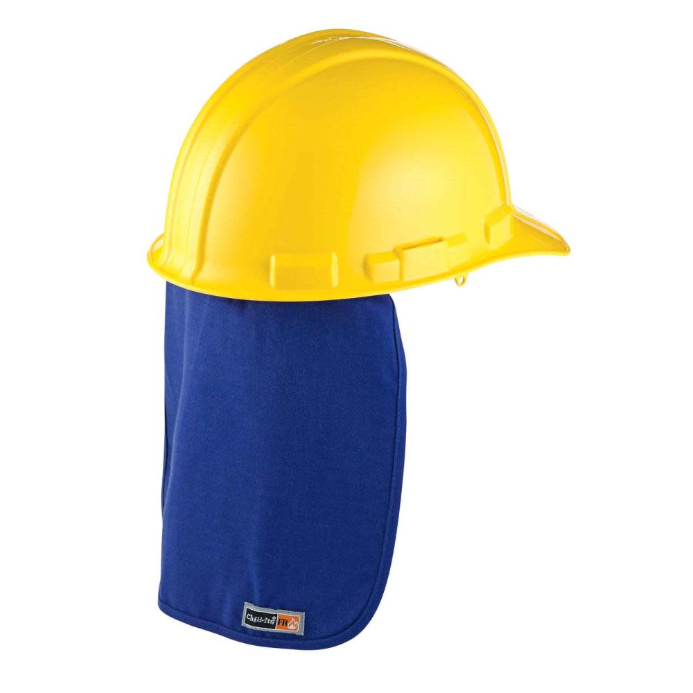 Ergodyne Chill Its 6717FR Blue Evaporating FR Hard Hat Neck Shade with Polymers - Flockneti