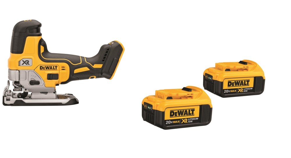 DEWALT 20V MAX XR Jig Saw Body Grip & Premium XR Battery 2pk Bundle - Flockneti