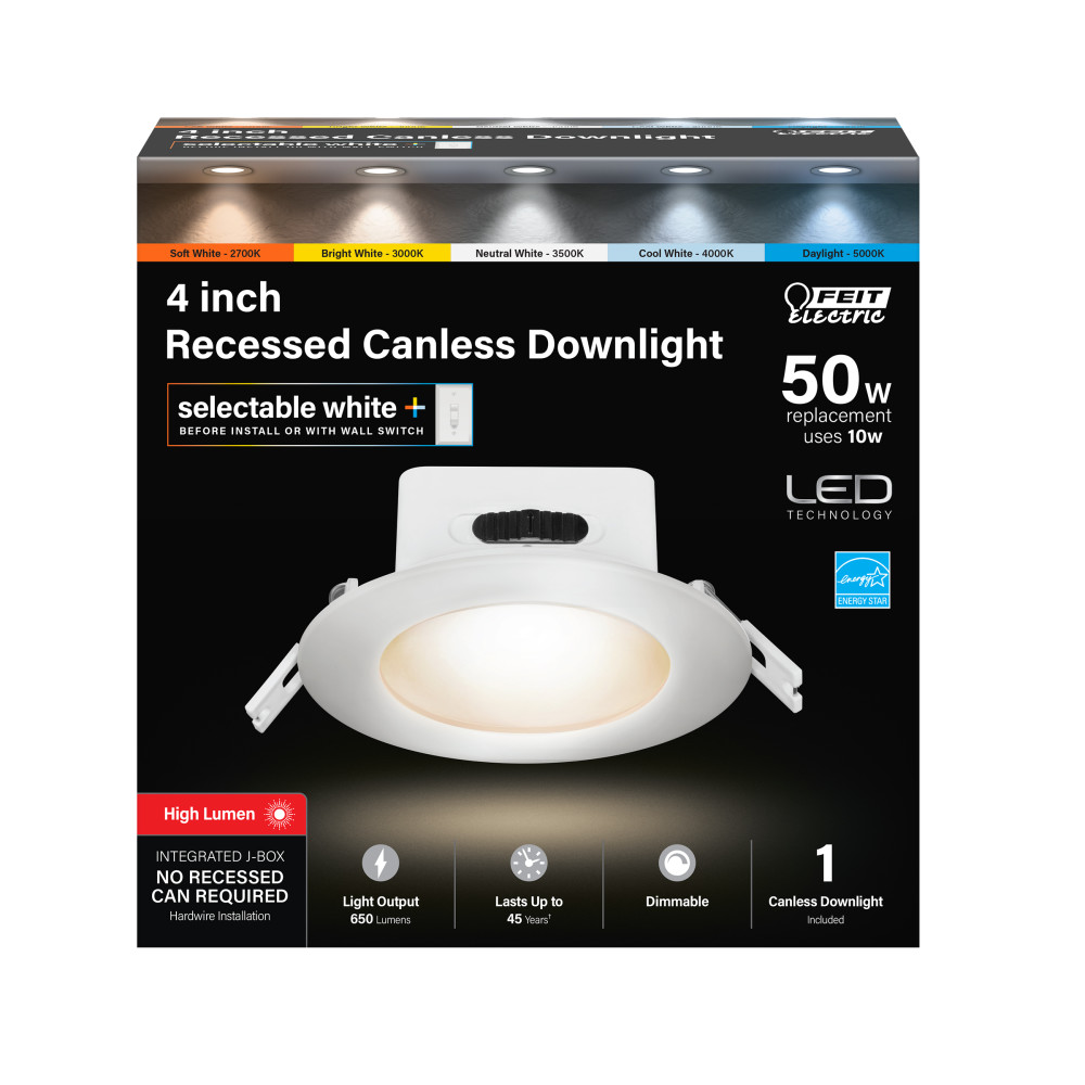 Feit Electric 4″ 120V 10W LED Recessed Canless Downlight - Flockneti