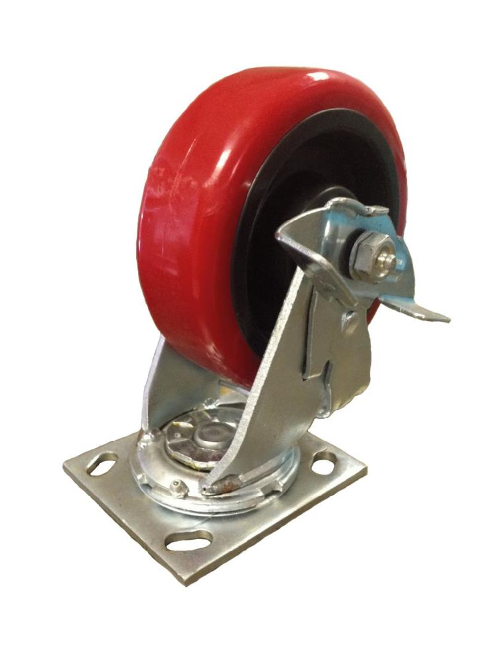 EZ Roll Casters Polyurethane Swivel Caster 5″ Side Brake - Flockneti