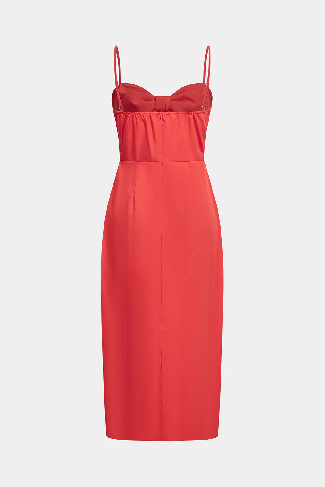Embroidery Bow Cut Out Zipper Sleeveless Midi Dress - Flockneti