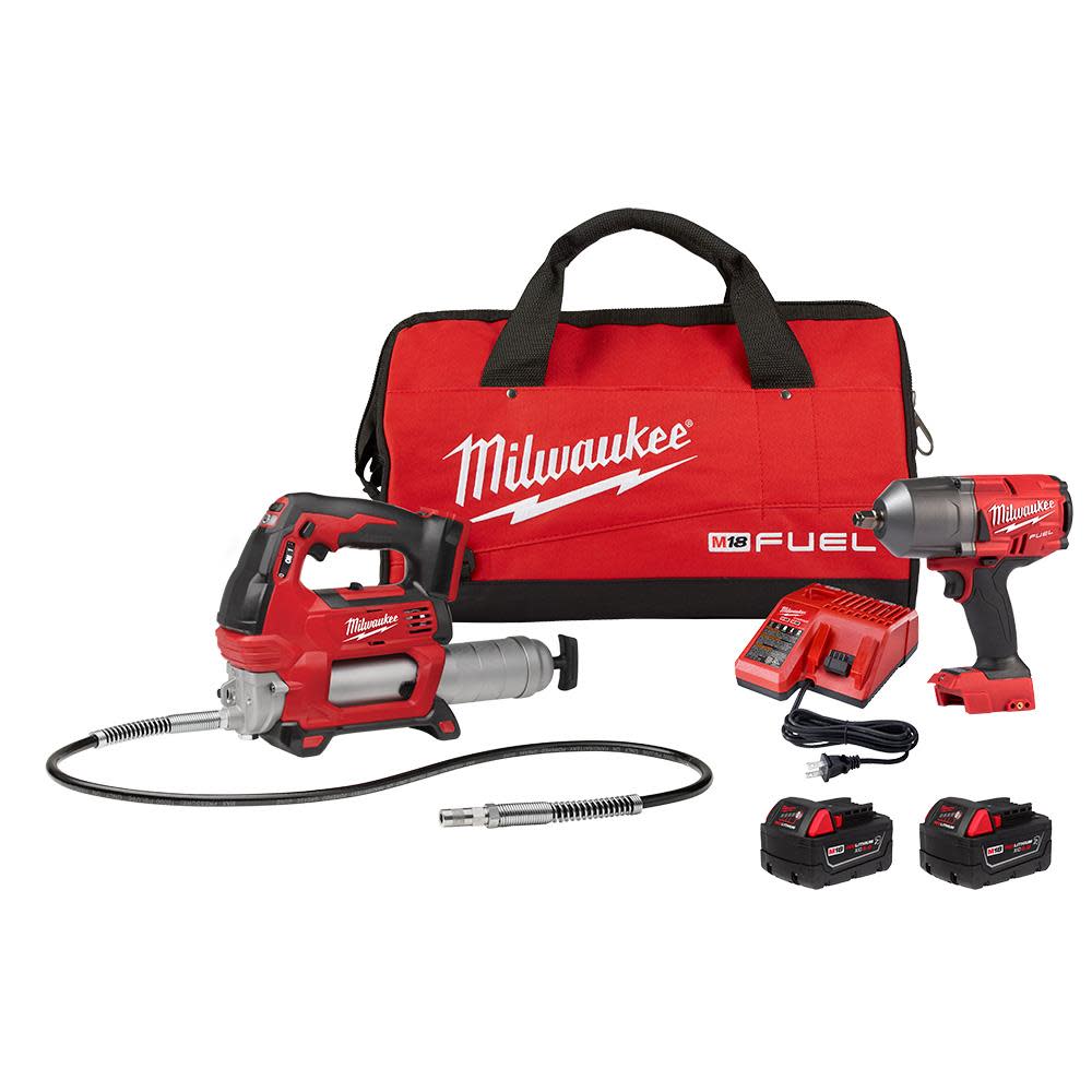 Milwaukee M18 FUEL HTIW with Grease Gun Kit - Flockneti