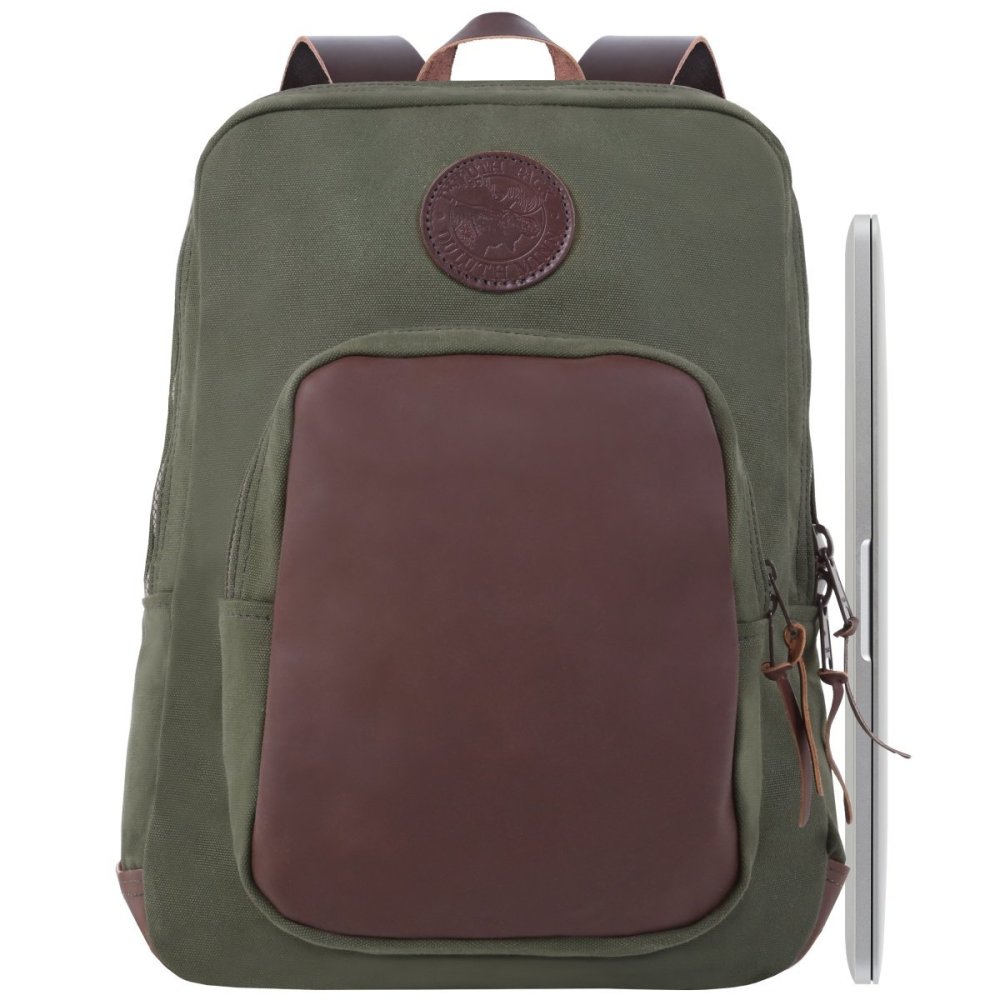 Duluth Pack 21 Liter Capacity Olive Drab Large Deluxe Laptop Backpack - Flockneti