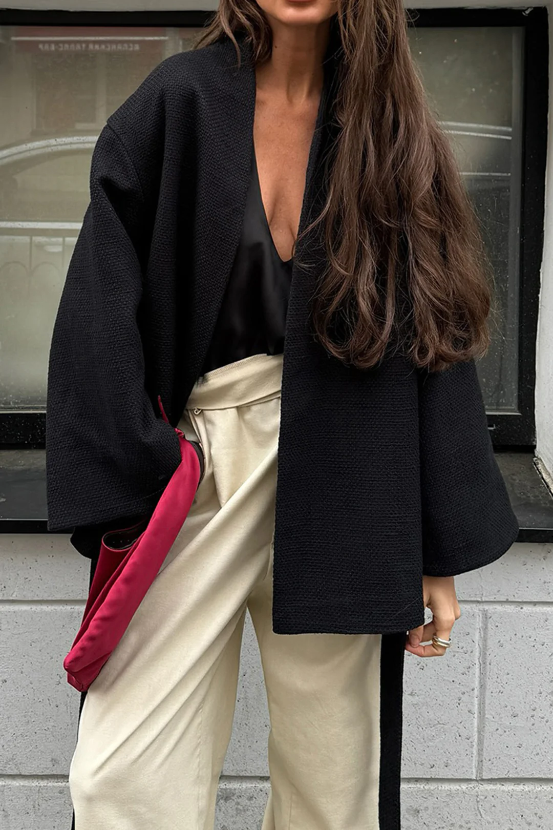 Tie-Up V-Neck Coat - Flockneti