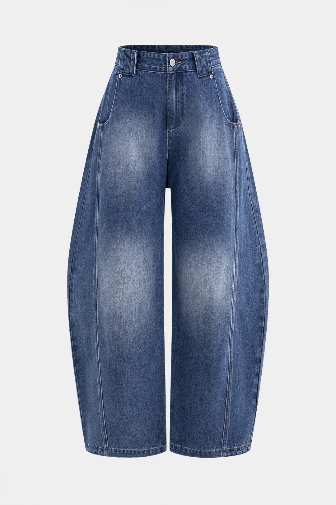 Denim Wide Leg Barrel Jeans - Flockneti