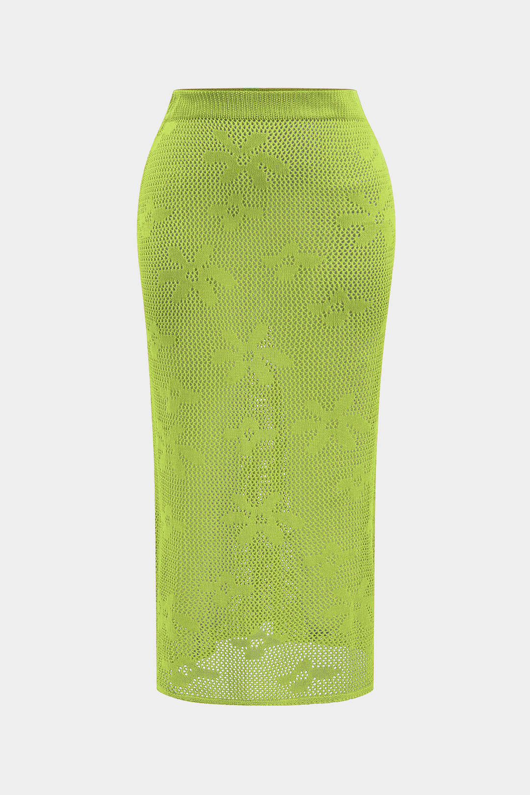 Plus Size Floral Pattern Knit Cut Out Skirt - Flockneti