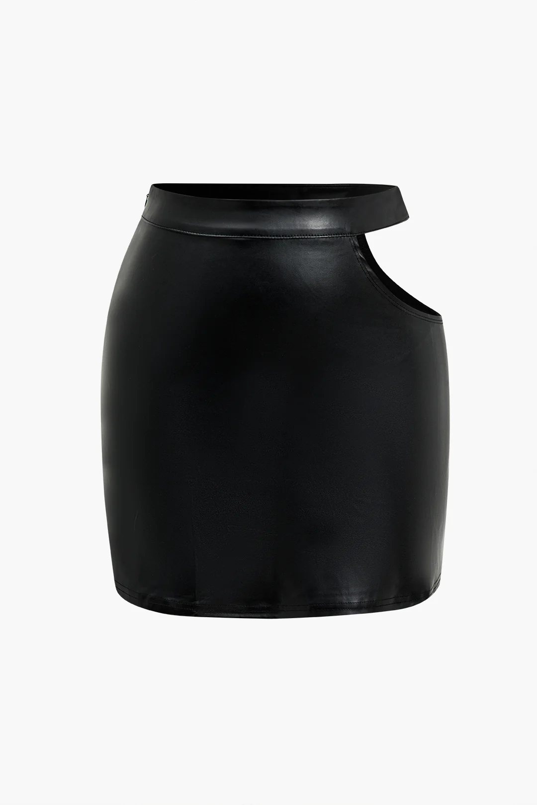 Faux Leather Cut Out Skirt - Flockneti