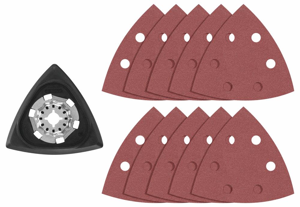Bosch 11 pc. Starlock Oscillating Multi-Tool Delta Sanding Pad Kit - Flockneti