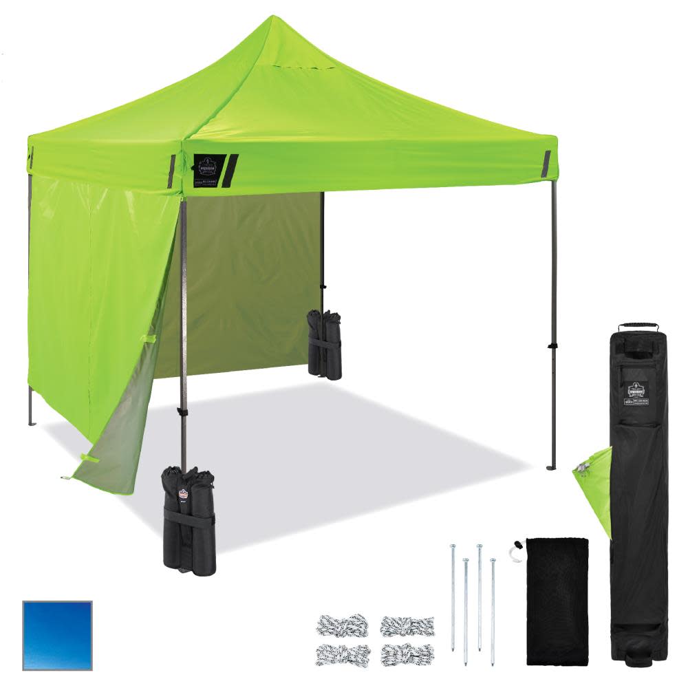Ergodyne Shax 6051 Single Lime Heavy Duty Pop Up Tent Kit 10′ x 10′ - Flockneti
