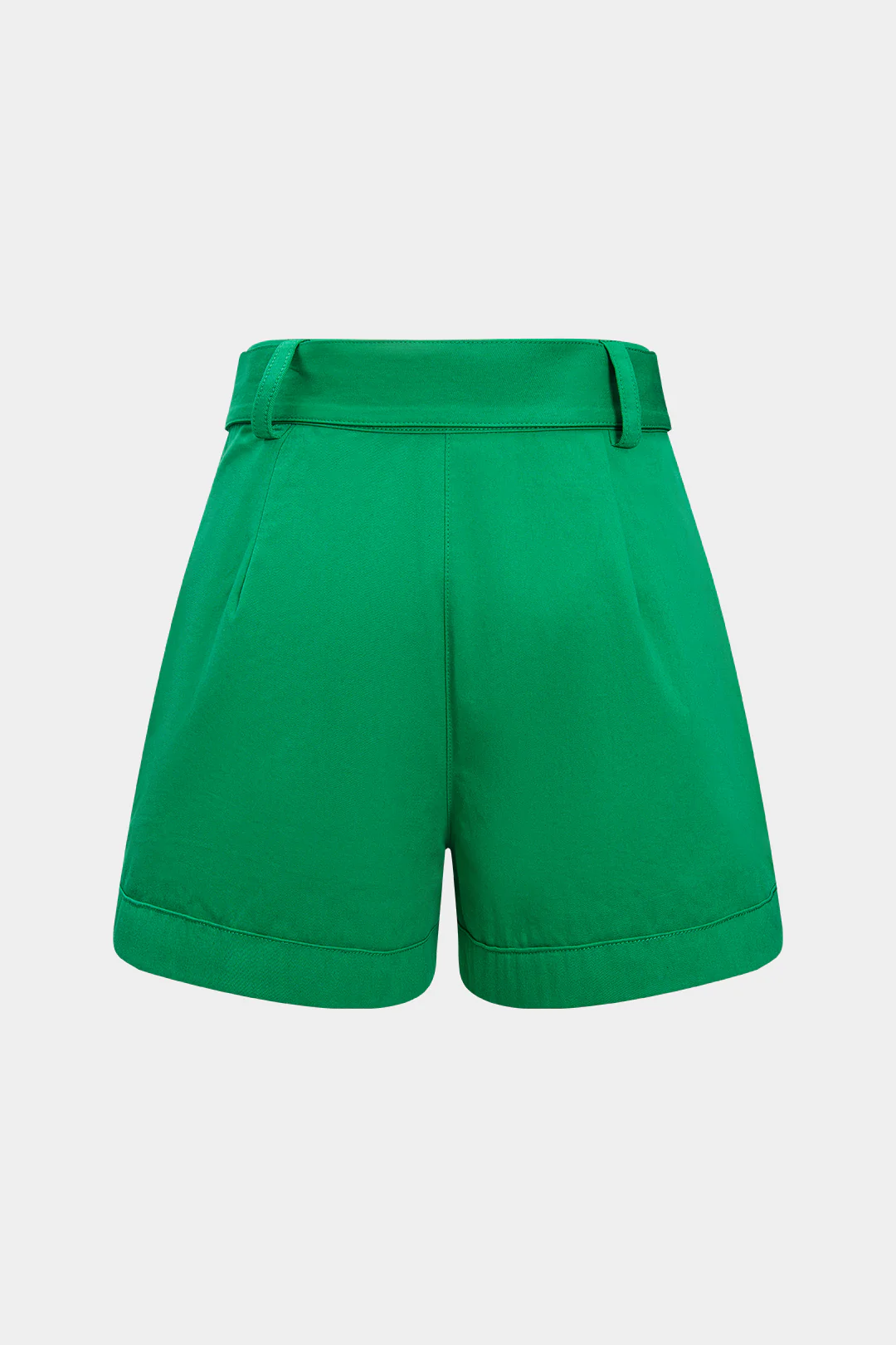 Solid Belted Shorts - Flockneti