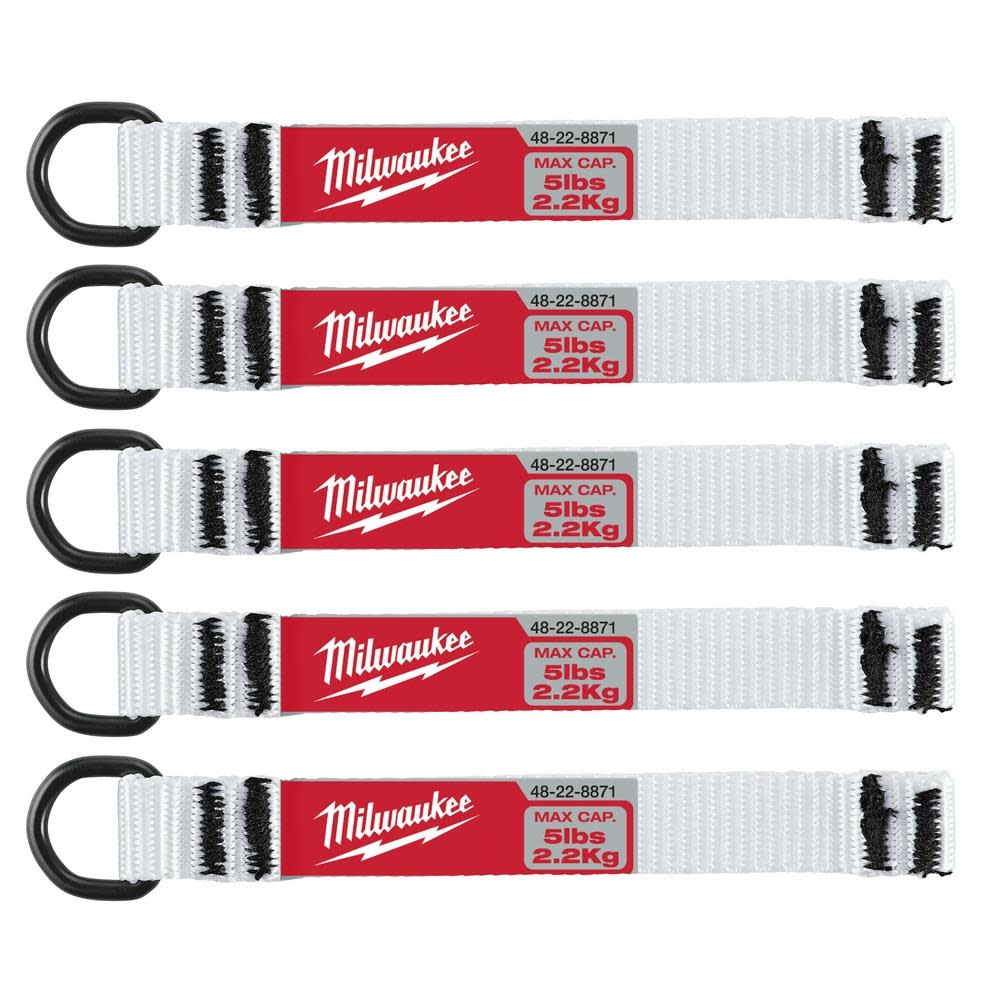 Milwaukee 5pc 5lb D-Ring Web Attachment - Flockneti
