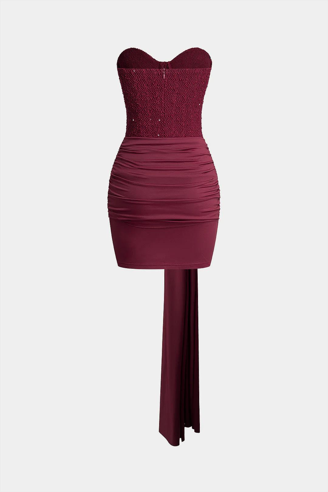 Patchwork Tie-Up Strapless Sleeveless Mini Dress - Flockneti