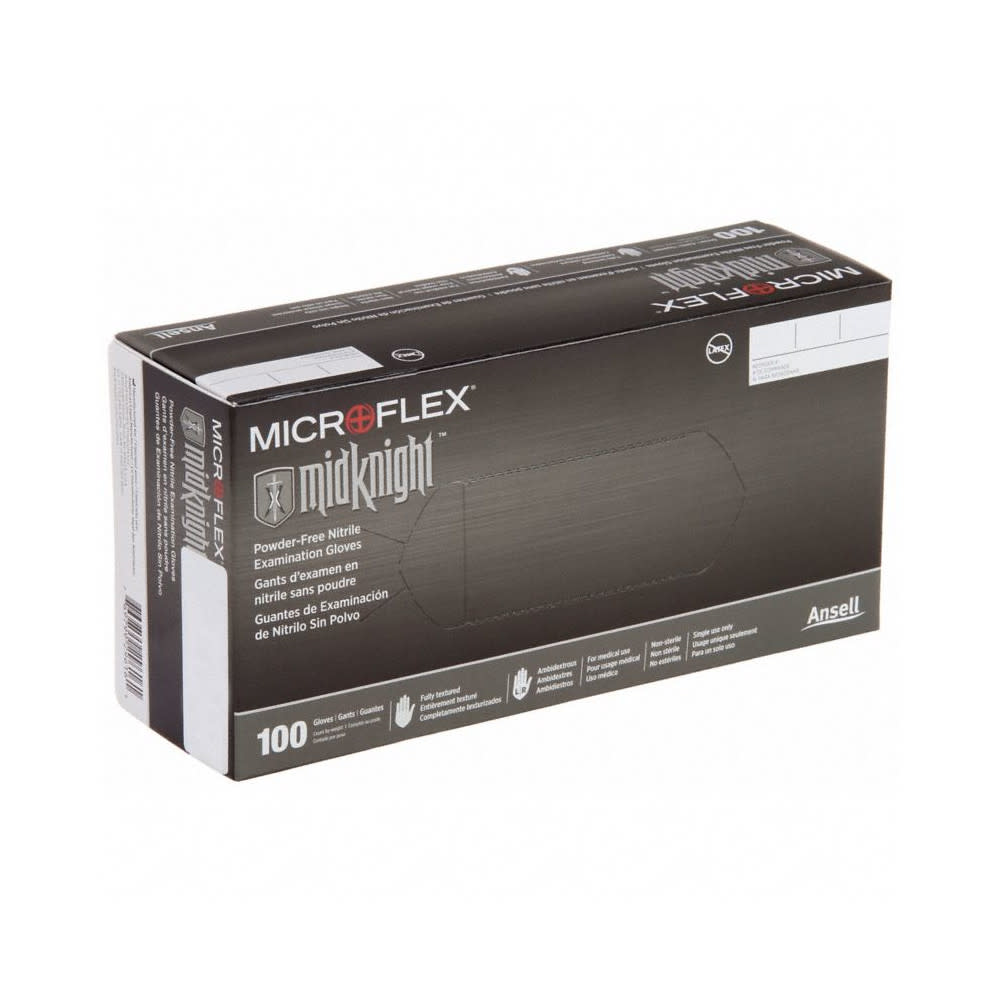 Microflex X-Large Black Disposable Nitrile Exam Gloves 100 Pairs - Flockneti