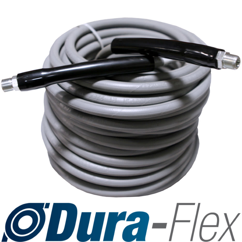 Aaladin Cleaning Systems Grey Non-Marking Power Washer Hose 3/8″ X 100′ 4000 PSI 3/8″ SLD/SWL. - Flockneti