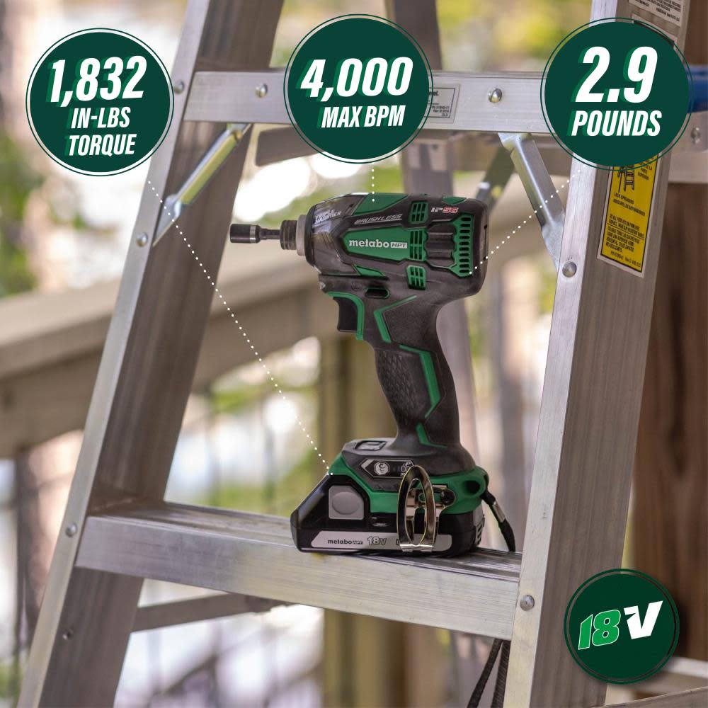 Metabo HPT 18V BL Triple Hammer Impact Driver Kit - Flockneti