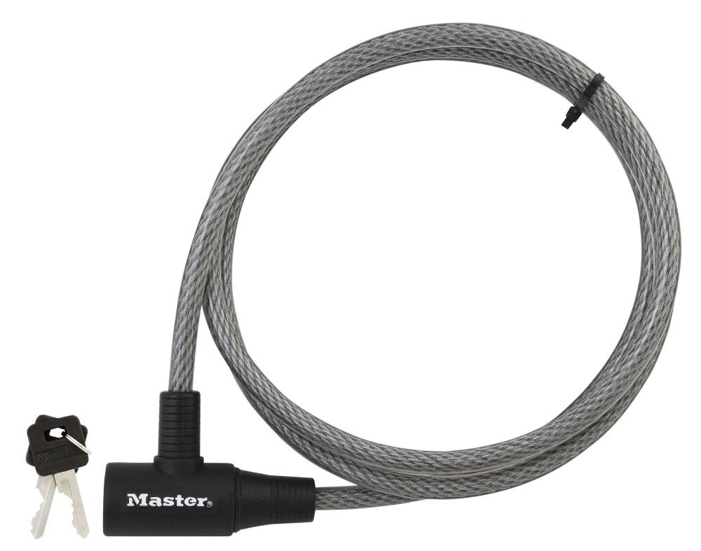 Master Lock 6 ft (1.8m) Long x 3/8 In. (10mm) Diameter Keyed Cable Lock – 8154DPF - Flockneti