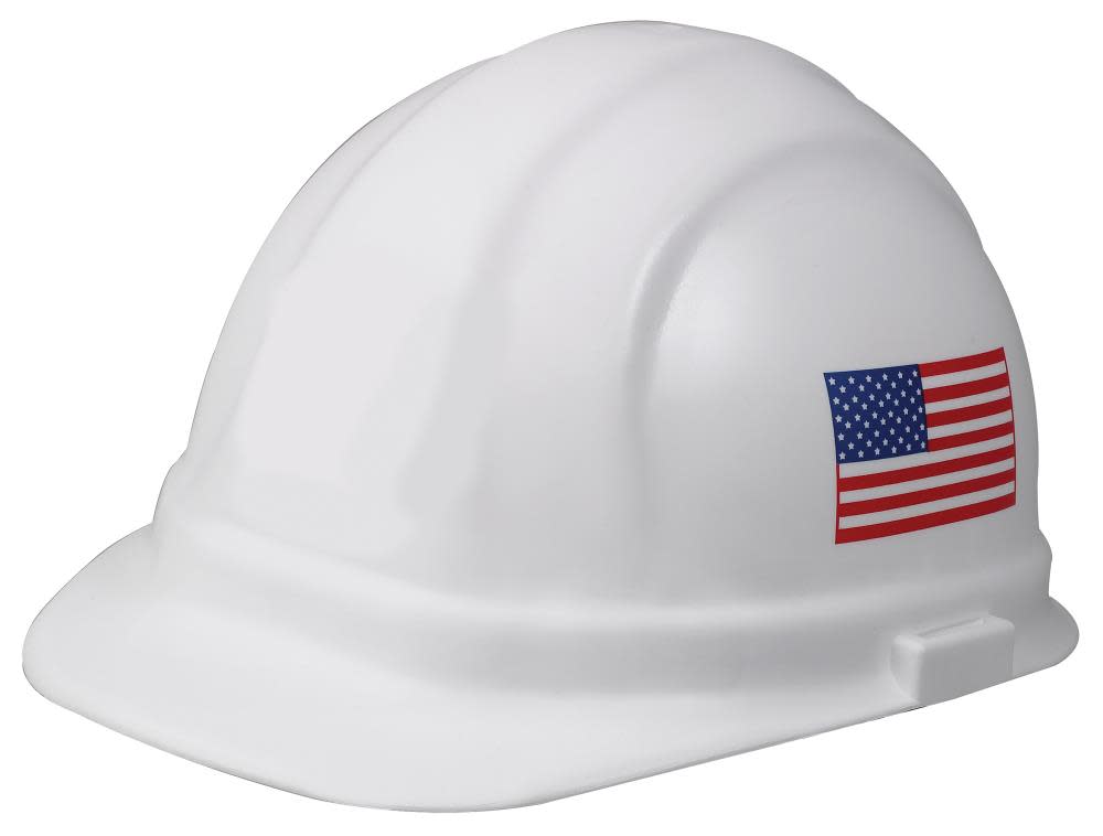 ERB Omega II Cap 6-Point Slide-Lock White with AM Flag - Flockneti